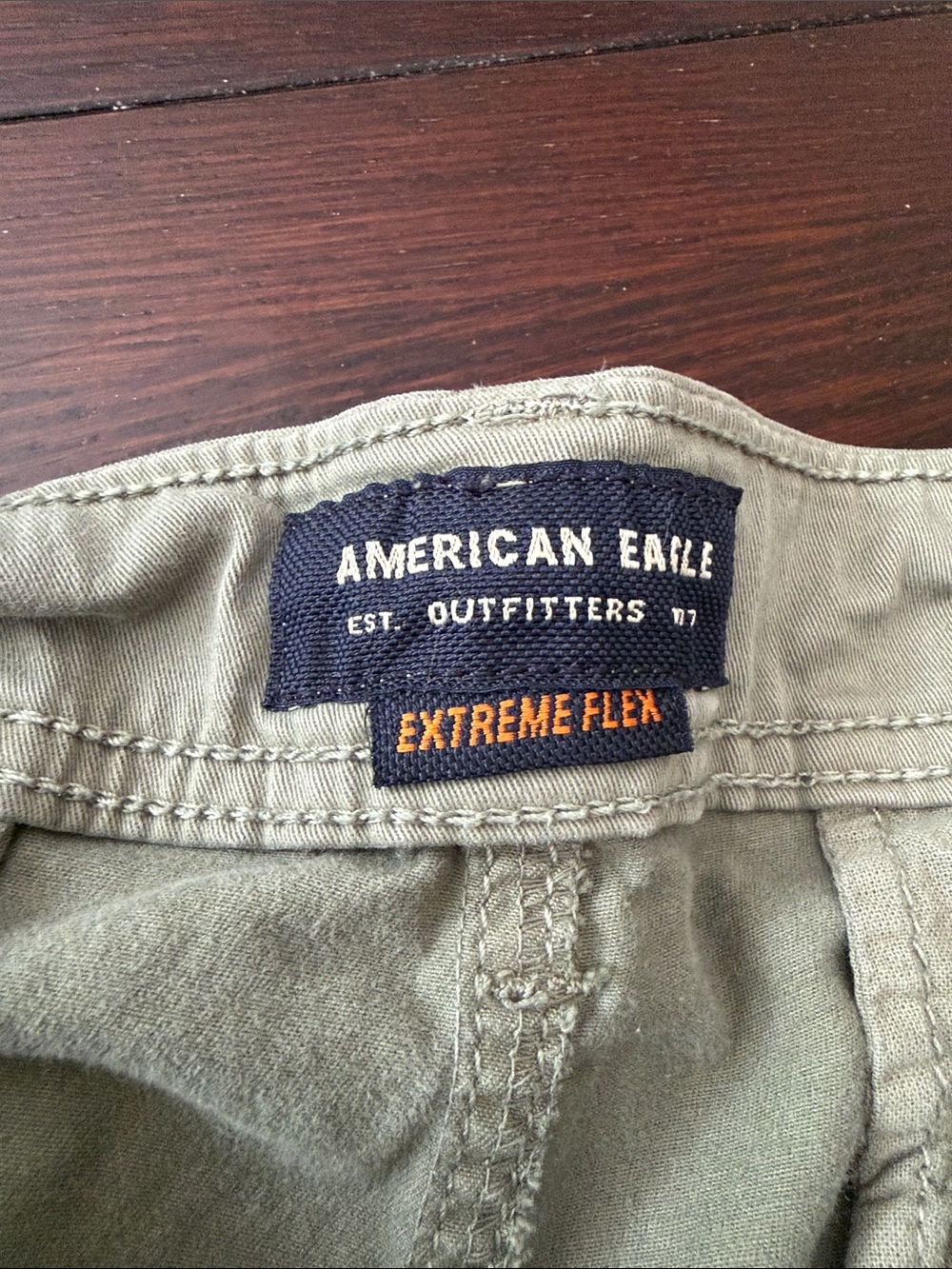 American Eagle Outfitters Olive Flat-Front Casual Shorts - Picture 3 of 6